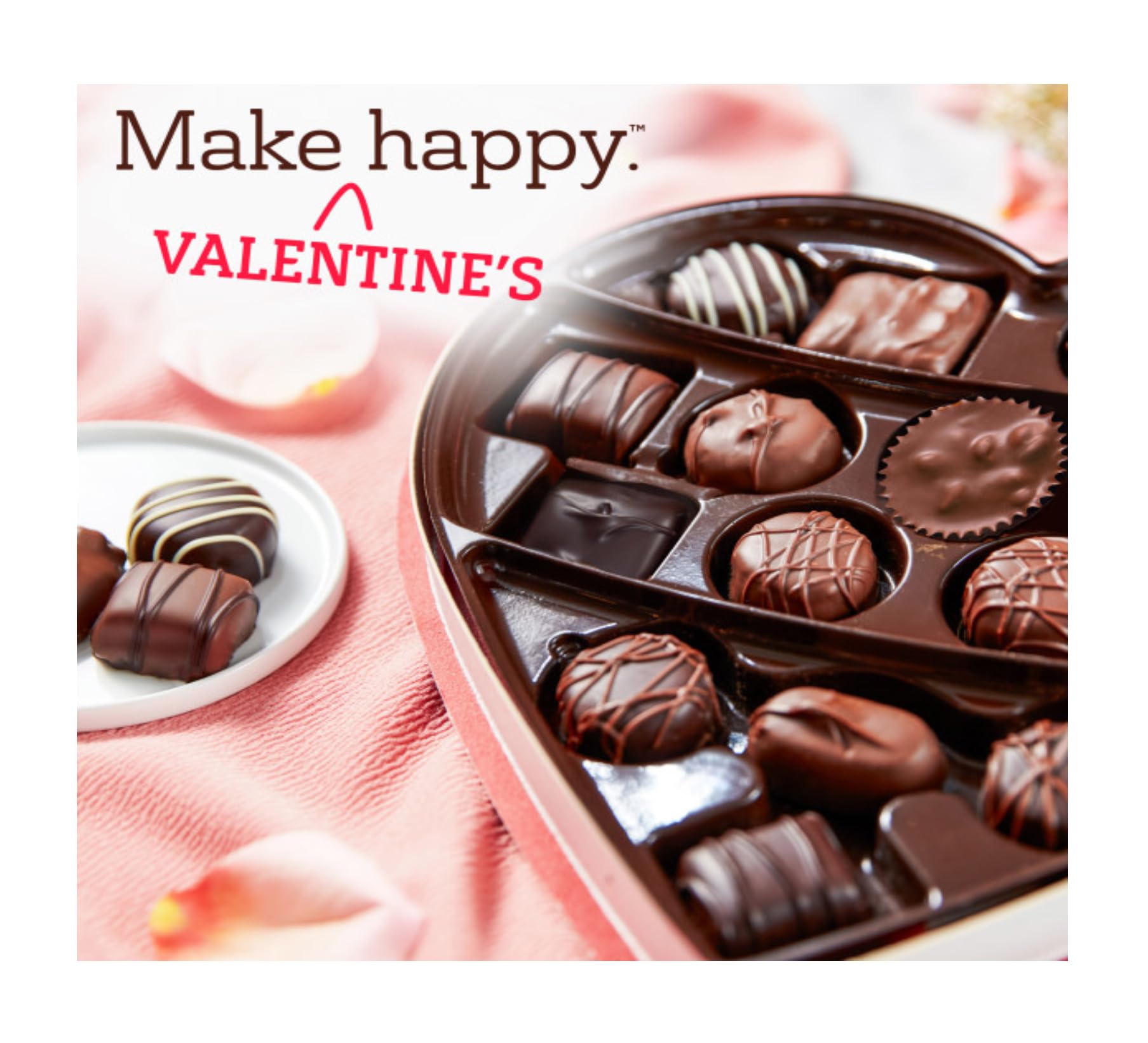 Russell Stover Valentine's Day Red Foil Heart - Pack of 2 - Assorted Milk and Dark Chocolate - 17 Pieces Per Box - Great For Sharing with Friends