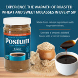 Postum Coffee Substitute Original (6x8oz) | Coffee Alternative Caffeine Free with Roasted Wheat Bran & Molasses | Natural, Non-GMO, Vegan Coffee