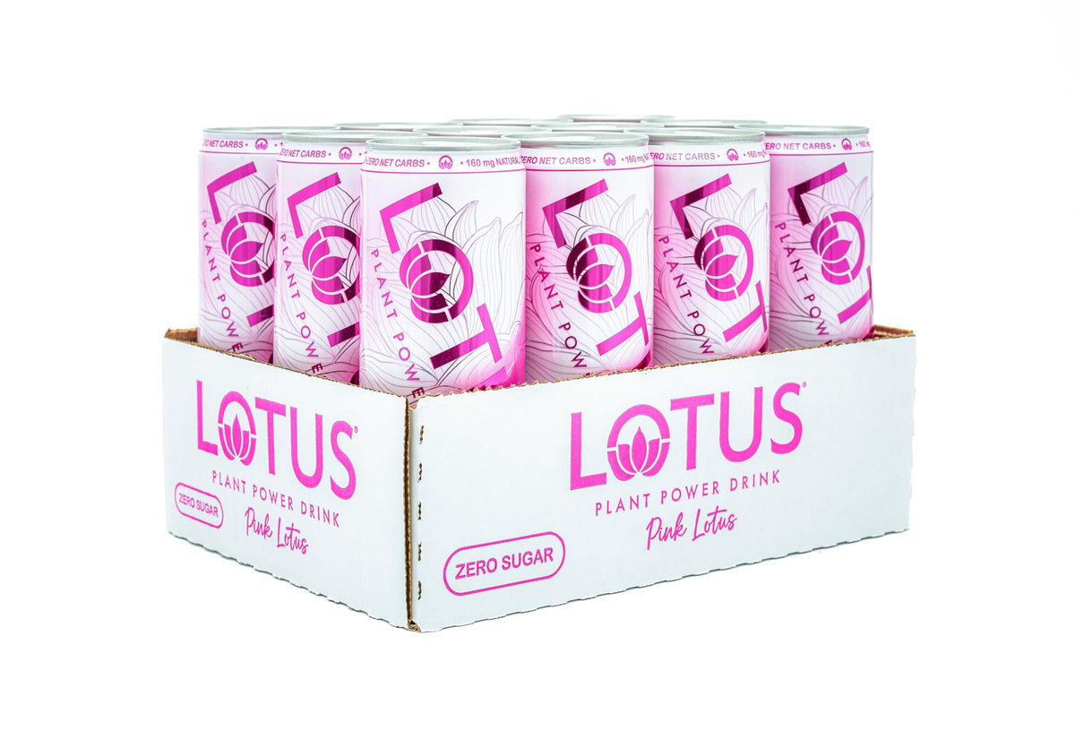 Pink Lotus Raspberry Plant Power® Zero Sugar 160 mg, 12 Pack 12 oz Cans