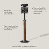 Curio Home Goods Ionic Bottle Brush, Magnetized to Stand Upright, Stainless Steel with Replaceable Head, Bronze