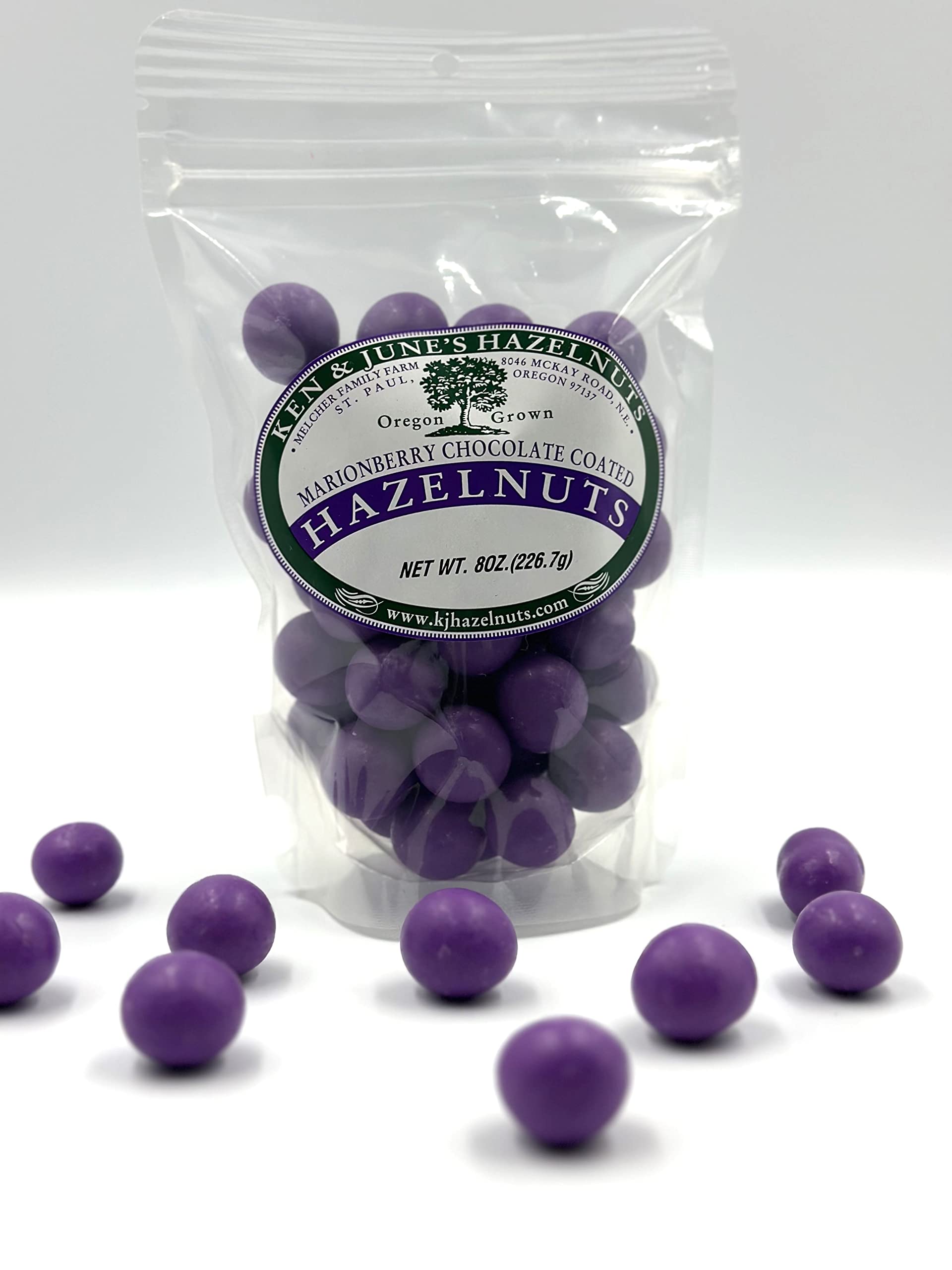 Marionberry Candy Coated Hazelnuts - 8 Oz Bag