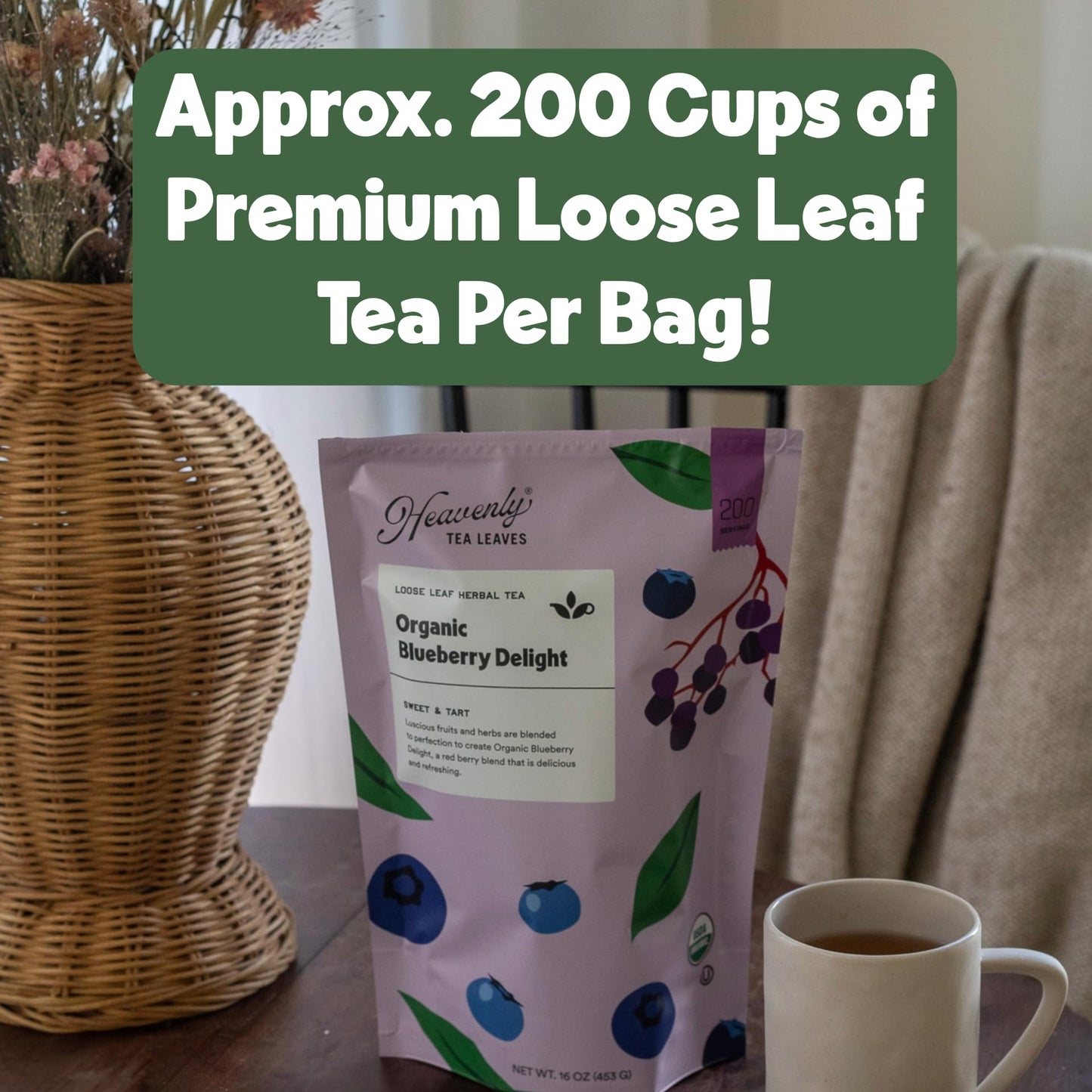 Heavenly Tea Leaves Organic Ginger Jazz, Bulk Loose Leaf Tea and Herb Blend, 1 Lb. (Approx. 200 Servings) - Delicious Hot or Iced, Blend of Licorice
