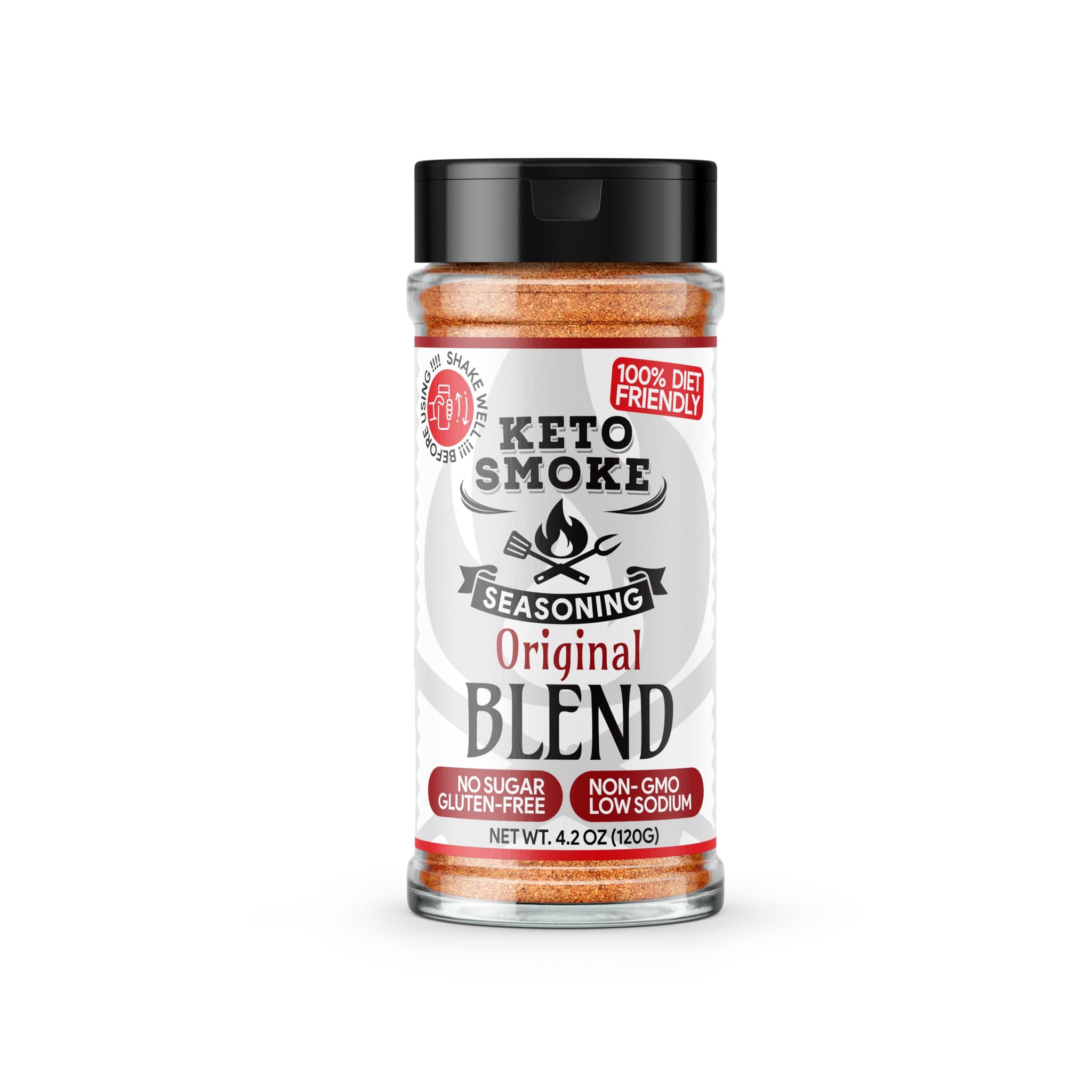 Keto Smoke Original Blend - All-Purpose Smoky Seasoning, 4.2 oz Bottle | Diet-Friendly, Sugar-Free, Gluten-Free, Low Sodium, Non-GMO
