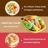 FLTTNSQK Assorted Sour Gummy Candy, Sweet and Sour Fruit Flavored Chewy Treats in Worm, Ring, Fruit and Watermelon Slice Shapes, 35.2 Ounce Bulk Pack