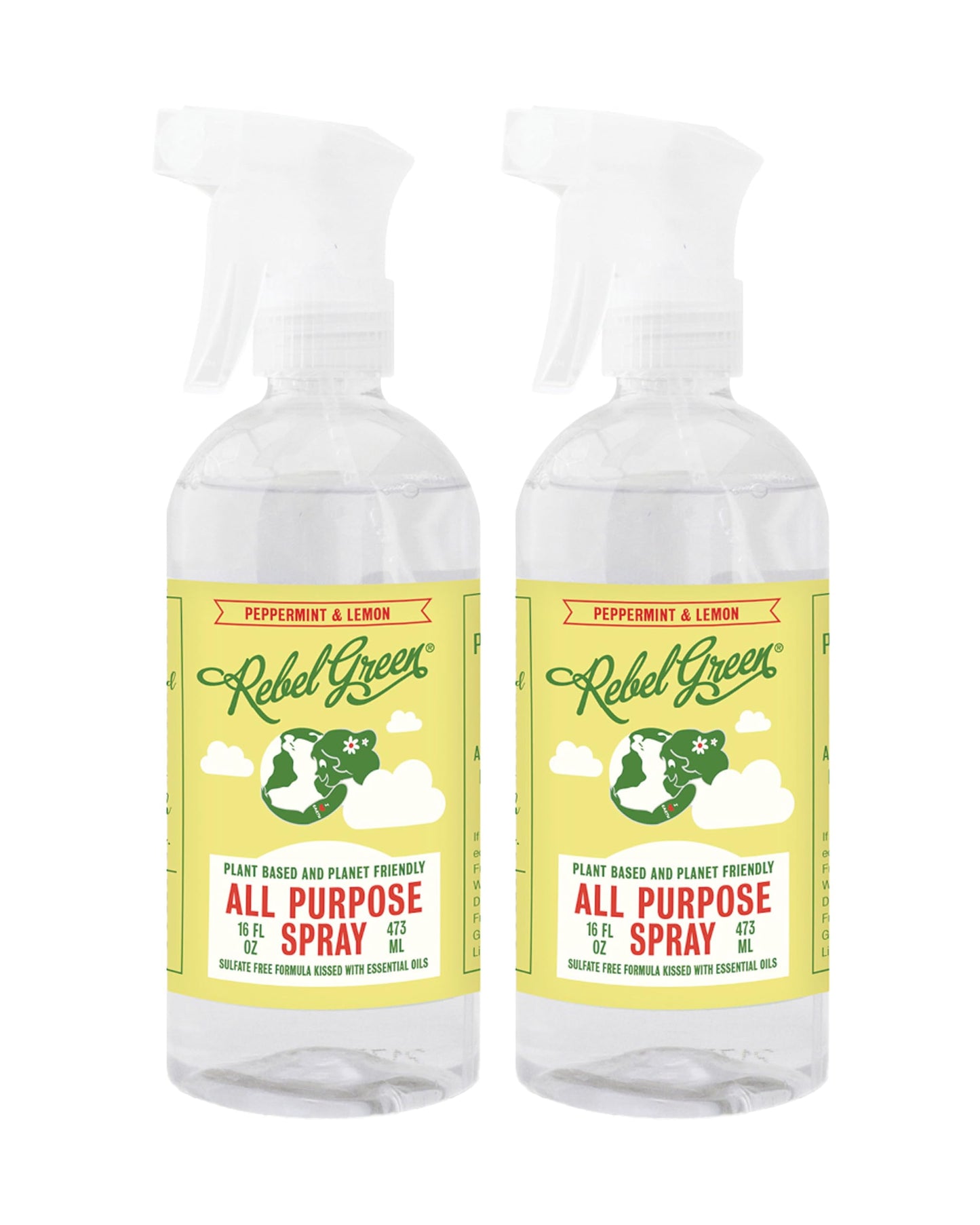 Rebel Green Natural All-Purpose Cleaning Spray - Plant-Derived Multi-Surface Cleaner with Essential Oils for Kitchen, Bath, Countertops and More