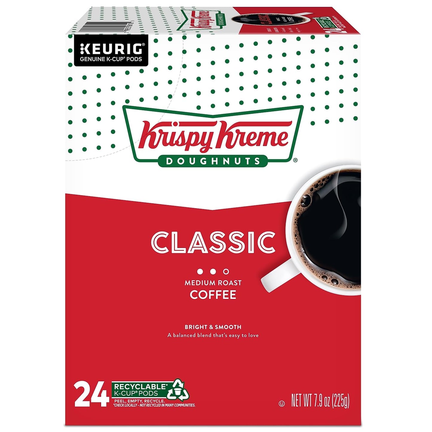 Krispy Kreme Classic, Single-Serve Keurig K-Cup Pods, Medium Roast Coffee, 24 Count
