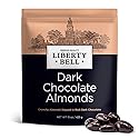 Dark Chocolate Covered Almonds | 15 Oz Bag | Crunchy Snack Nuts | Roasted Chocolate Covered Nuts | Office Candy Snack, Gourmet Party Favor & Gift