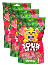 Sour Bears Gummy Candy, 3.7 oz Bags, Pack of 3 (Watermelon)