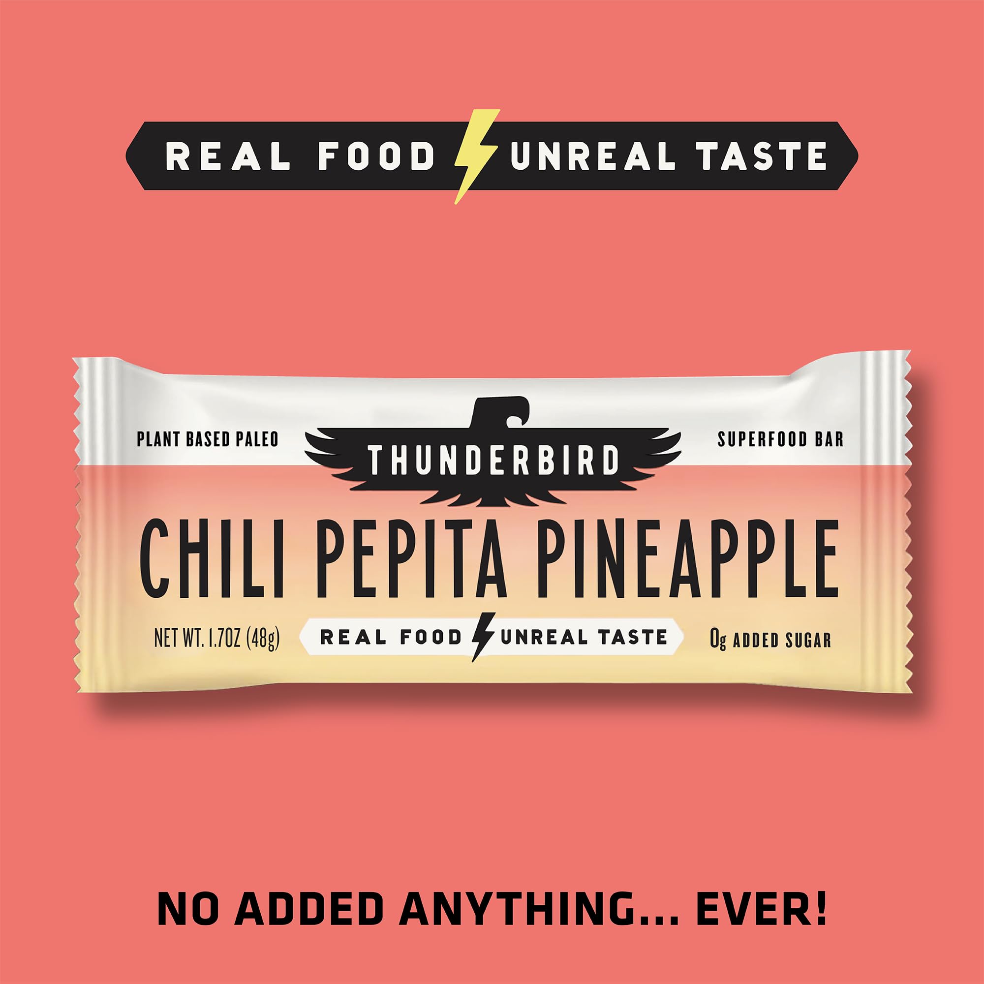 Thunderbird Bars Energy Snack, Gluten-Free with Protein, Healthy Real Food, Vegan Paleo Non-GMO, No Added Sugar, Sweet Spicy Savory Variety Flavor