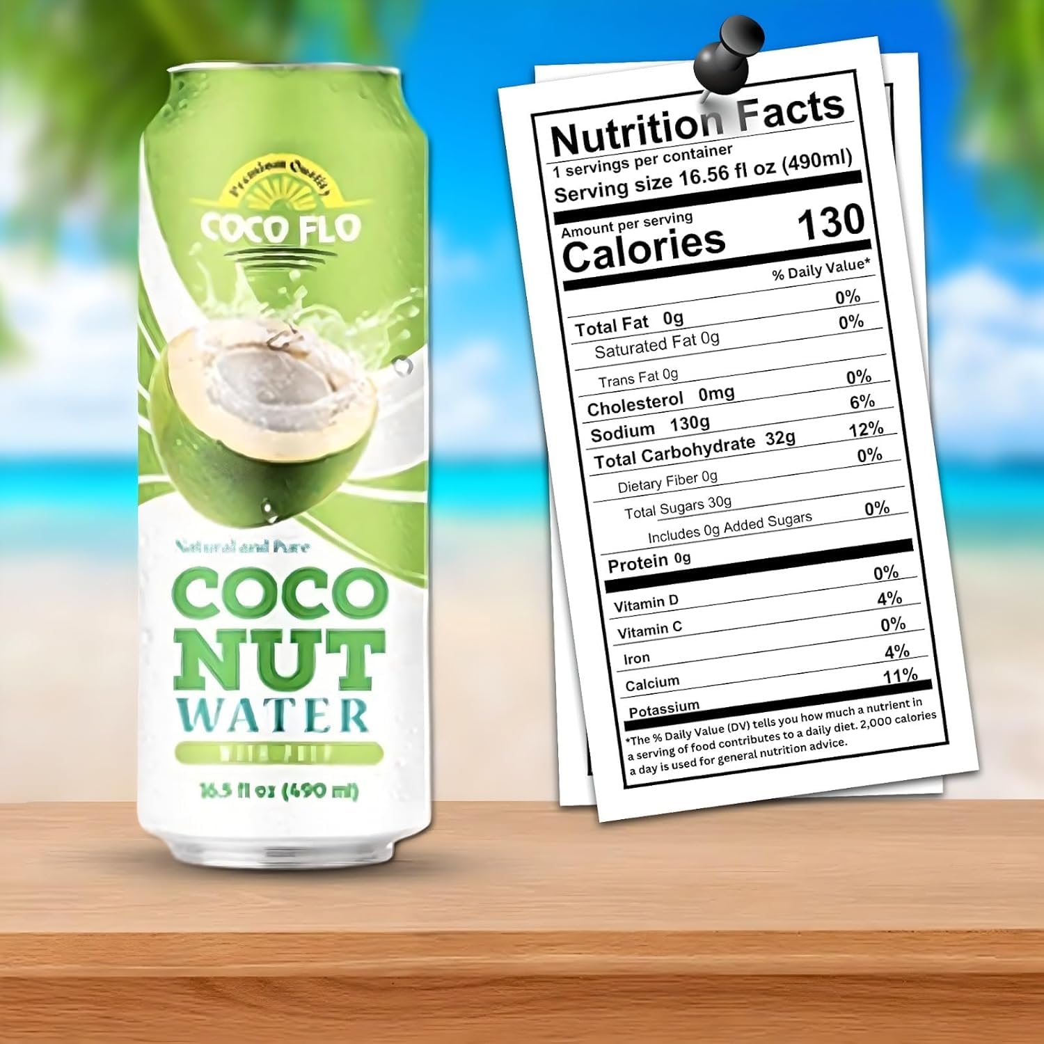 Coco Flo Coconut Water with Pulp and Roasted Coconut Chunks Refreshing Tropical Coconut Drink with Real Coconut Pieces Ready to Drink Beverage 16.56