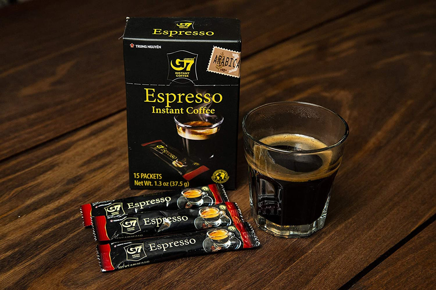 Trung Nguyen - G7 Instant Coffee - Espresso - Strong and Bold - Instant Vietnamese Coffee (15 Packets/Box, 4-Pack)