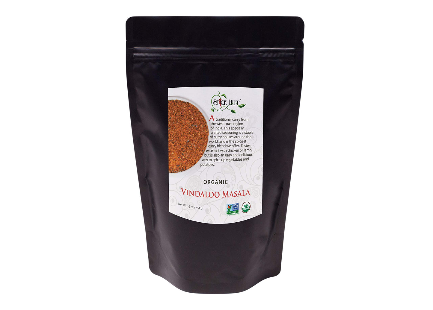 Spice Hut - Organic Vindaloo Masala Powder, No Salt, Flavorful Spicy Indian Seasoning Vindaloo Curry Powder for Cooking Goan Food - Meat, Seafood