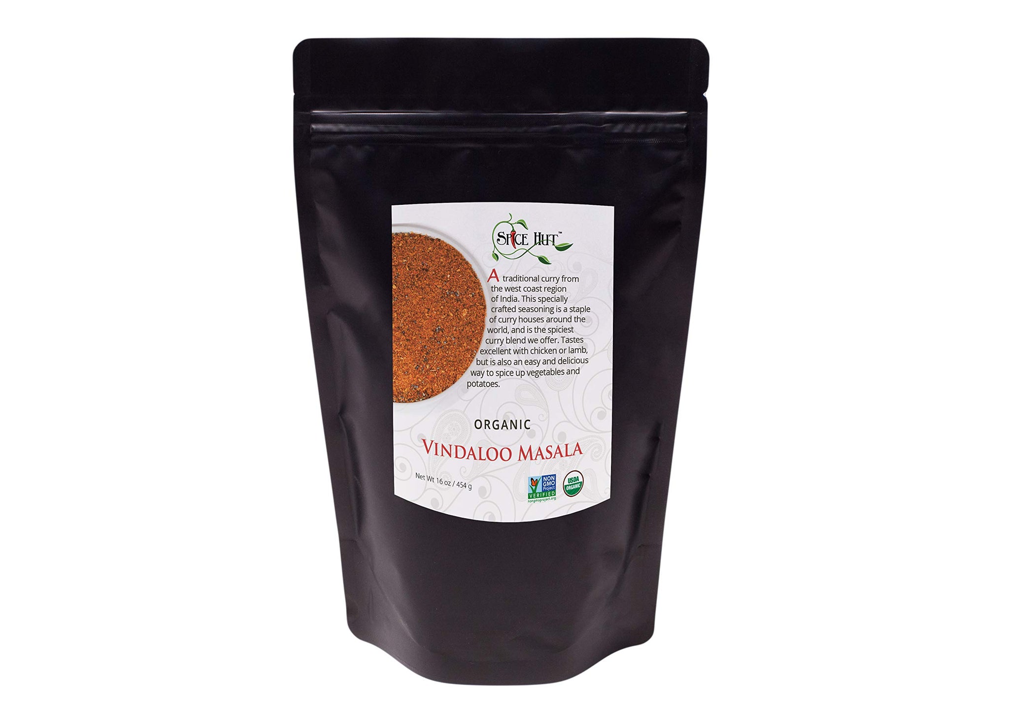 Spice Hut - Organic Vindaloo Masala Powder, No Salt, Flavorful Spicy Indian Seasoning Vindaloo Curry Powder for Cooking Goan Food - Meat, Seafood