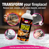 Quick'n Brite Fireplace Brick and Stone Cleaner 32oz with Scrub Brush - Natural Stone, Tile, and Marble Cleaner - Indoor Fireplace and Wood Stove