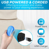 Fabric Shaver Lint Remover, AW union USB Powered Lint Shaver Efficiently Remove Lints from Fabrics, Clothes, Upholstery - 70" Cord - 2 Replacement