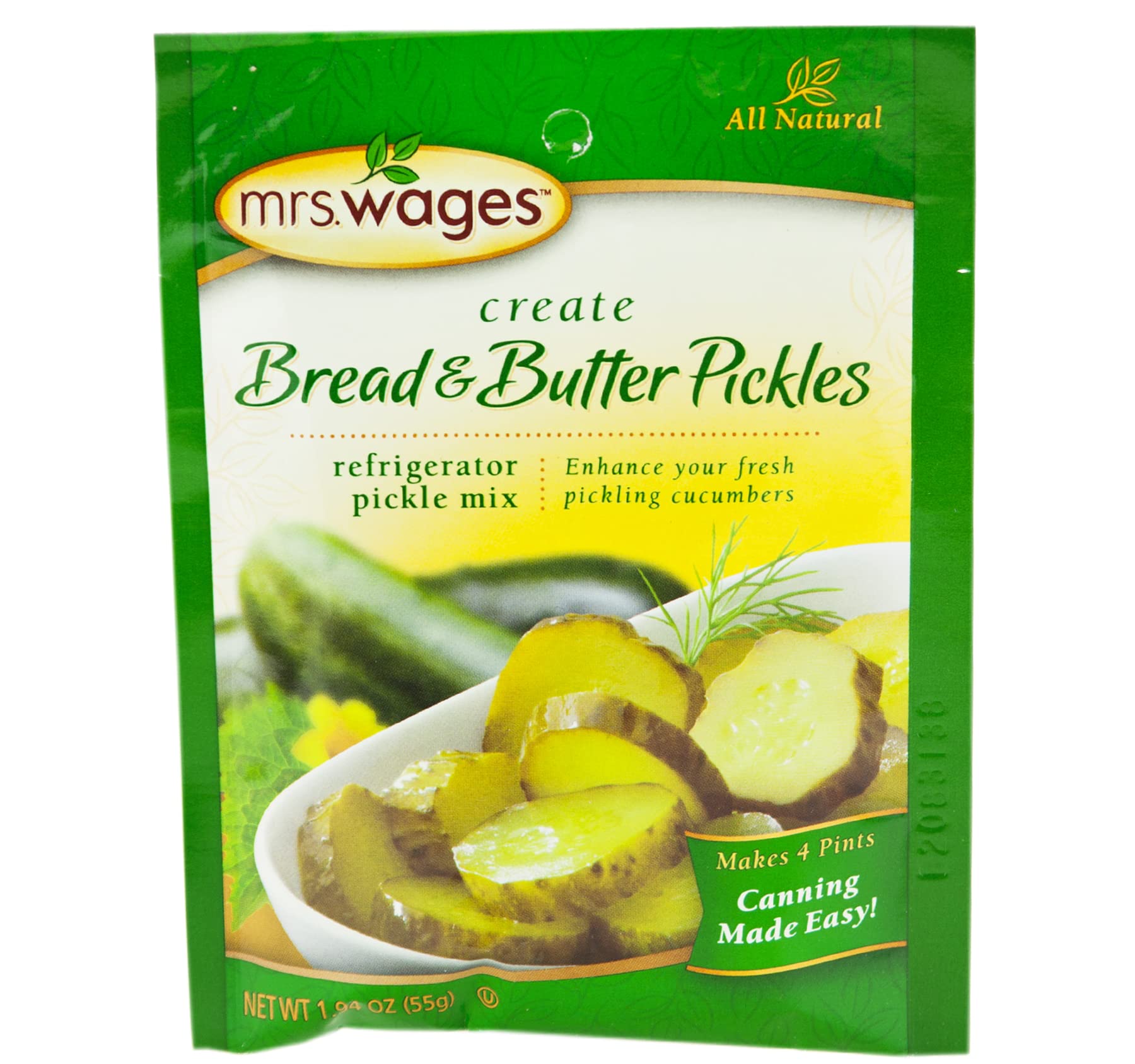 Kauffman Orchards Mrs. Wages Bread & Butter Refrigerator Pickle Seasoning Mix, 1.94 Oz. (Pack of 3)
