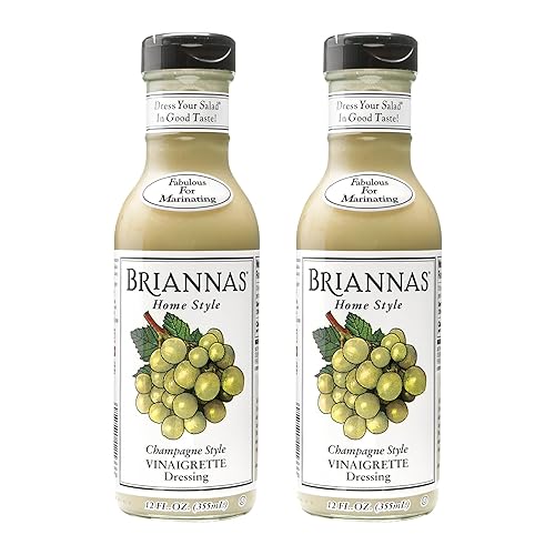 BRIANNAS - Home Style Champagne Vinaigrette Dressing - Fine Salad Dressing made with Premium Ingredients - Gluten Free & Kosher Dressing - 12 oz