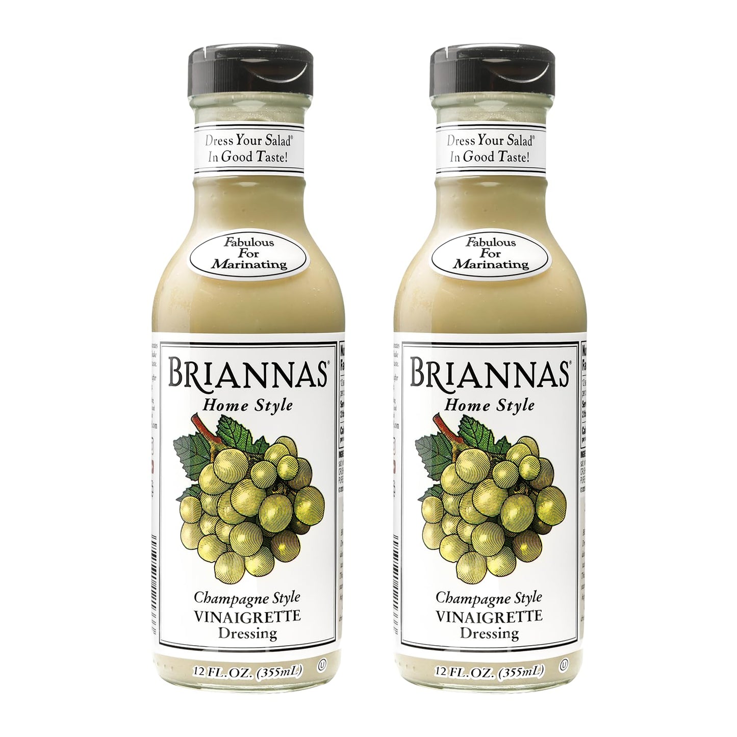 BRIANNAS - Home Style Champagne Vinaigrette Dressing - Fine Salad Dressing made with Premium Ingredients - Gluten Free & Kosher Dressing - 12 oz
