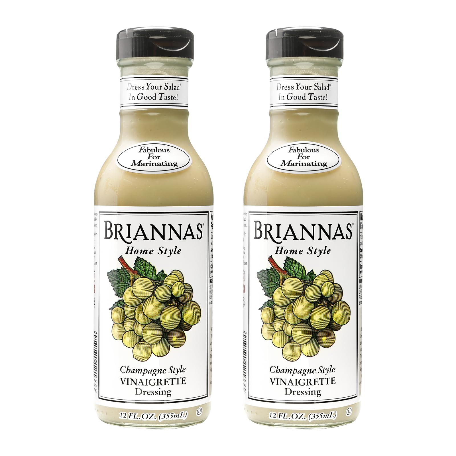 BRIANNAS - Home Style Champagne Vinaigrette Dressing - Fine Salad Dressing made with Premium Ingredients - Gluten Free & Kosher Dressing - 12 oz