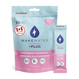 WakeWater Plus Energy Powder | Raspberry Lemonade, 10 x 5g sticks | Vitamins and Electrolytes | Natural Green Tea Caffeine | No Sugar or Artificial