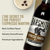 Barsmith Espresso Martini Mix - Cocktail Mixer w/Robust Espresso & Touch of Sweetness - Craft Bar-Quality Martinis at Home - Ideal for Iced Coffee