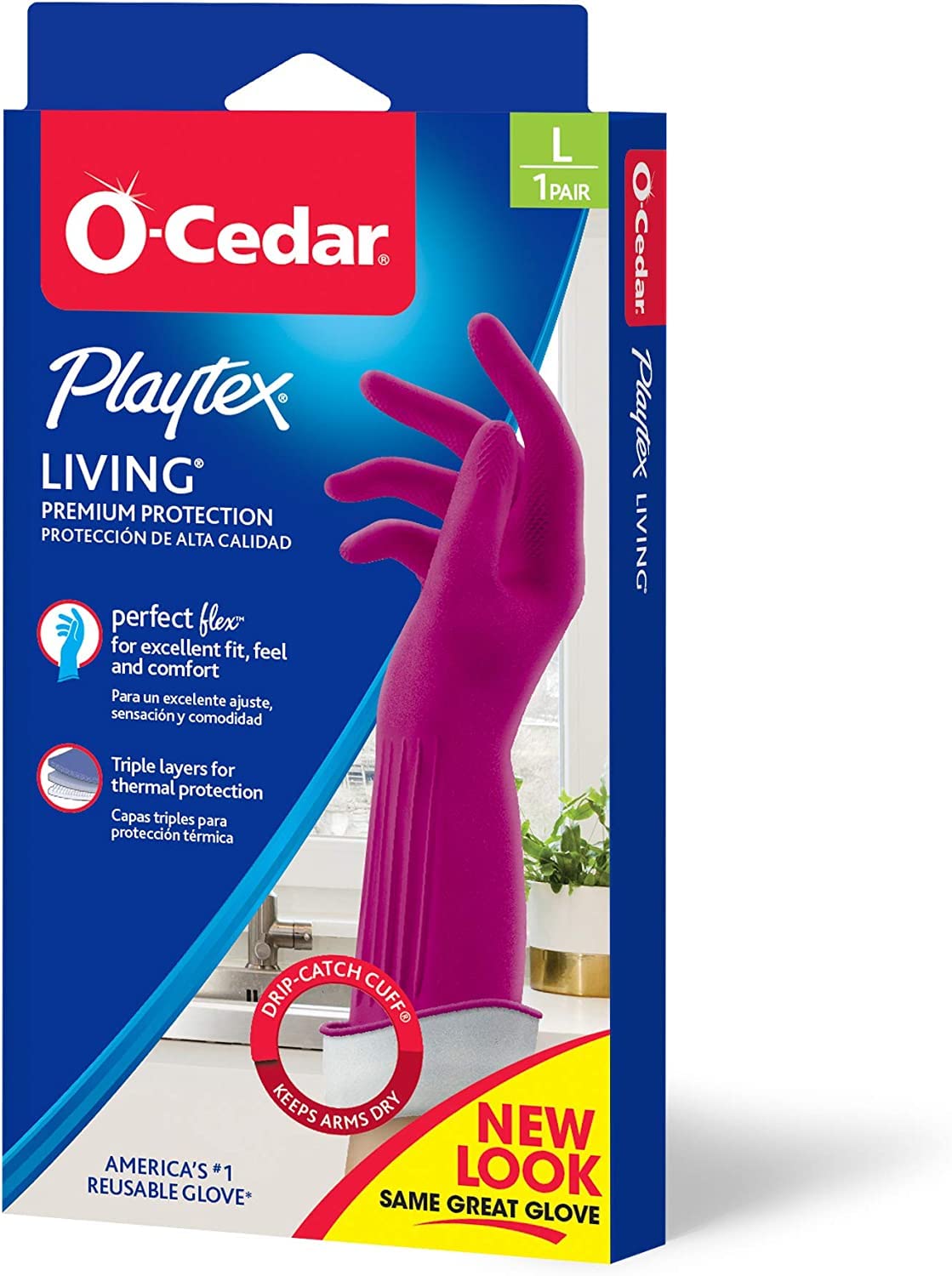 Playtex Gloves Living Premium Protection, Large 1 Pair ( Pack of 4)