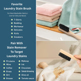 Cooptop 2-Piece Laundry Stain Brush, Laundry Brush for Scrubbing Out Tough Stains on Cloths and Fabrics, Natural Bristles Stain Remover Brush for Safe