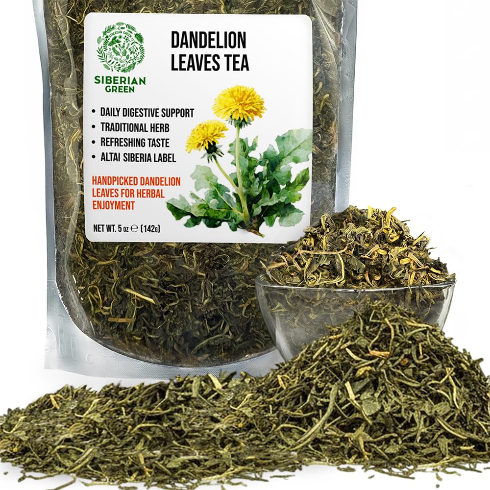Siberian Green Dandelion Leaves Tea 142g (5 oz) Gently Dried Clean Caffeine-Free Botanical Taraxacum officinale