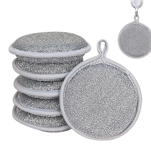 Non Scratch Wire Dishcloth - Multipurpose Wire Hangable Dishwashing Rags Scrub Scratch Sponges for Wet and Dry, Reusable Metal Scrubbing Pads Sponge