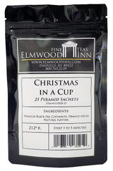 Elmwood Inn Fine Teas, Christmas in a Cup Cinnamon Black Tea, 25 Pyramid Sachet Tea Bags