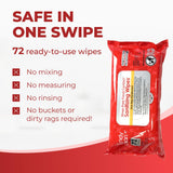 HandyClean Rinse-Free Food Contact Sanitizing Wipes Pouch, Multi Surface Cleaning Supplies for Kitchen and Professional Setting - 1 pack, 71 count