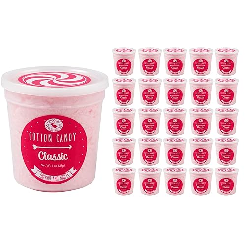 Classic Pink Vanilla Cotton Candy Favors (Gift Set 25) - Unique Ideas for Holidays, Birthdays, Celebrations, Party Favors