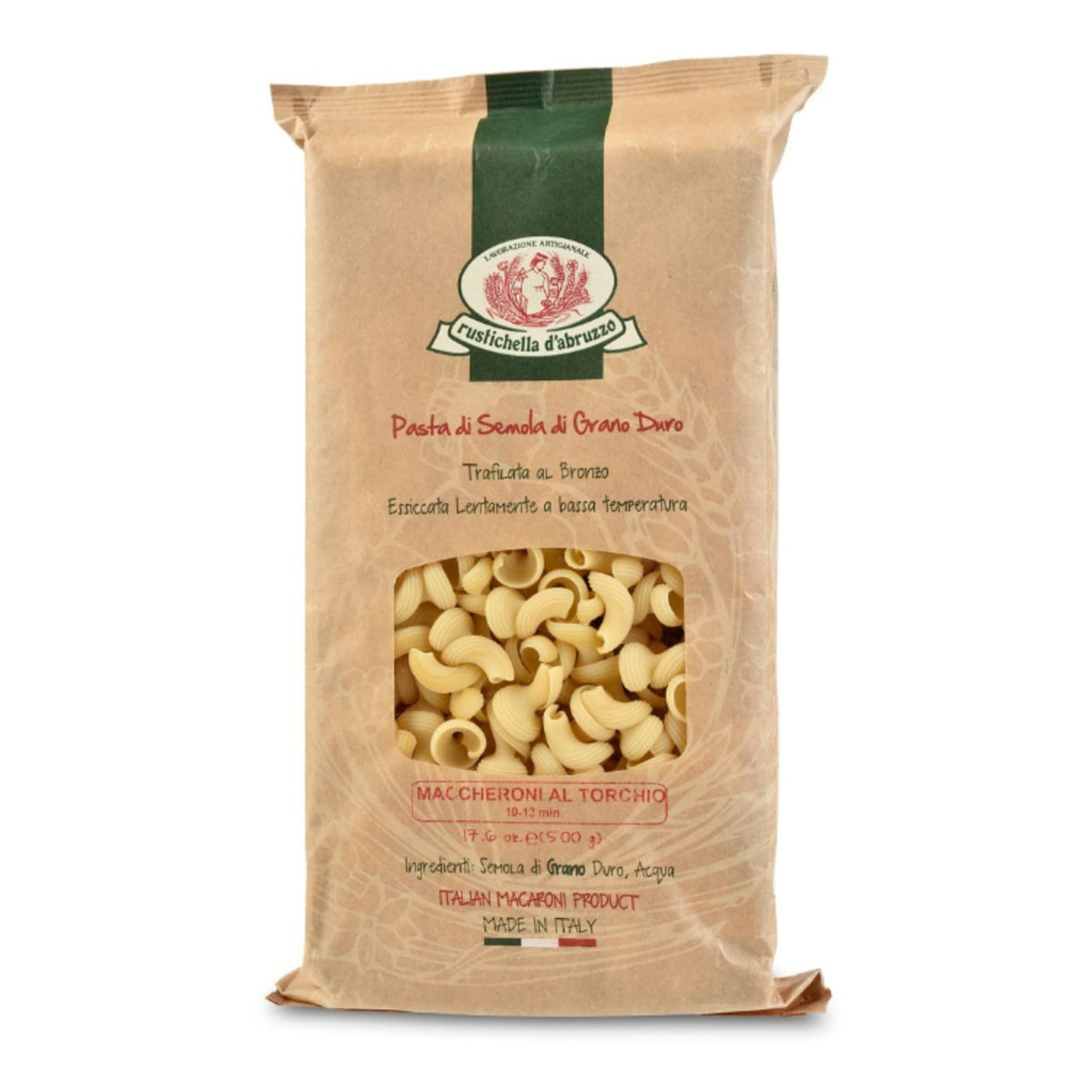 Rustichella d'Abruzzo Torchio Pasta - Unique Bell-Shaped Pasta, Ideal for Ragù & Puttanesca Sauces - 500g Tray - Authentic Italian Durum Wheat