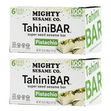 Mighty Sesame TahiniBars With Pistachio (2 Pack Total 12 Bars) 100 Calorie Bar, Gluten Free, Vegan, Nothing Artificial, Kosher