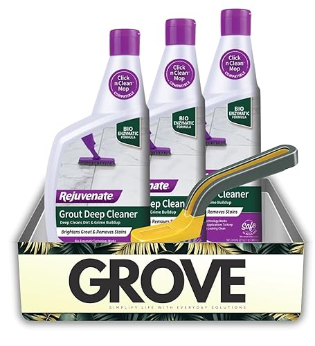 3x Rejuvenate Wood Floor Restorer 32 oz Liquid Bundle with Brush - Removes Dirt and Stains from Tile Grout with Bio-Enzymatic Deep Cleaning Action