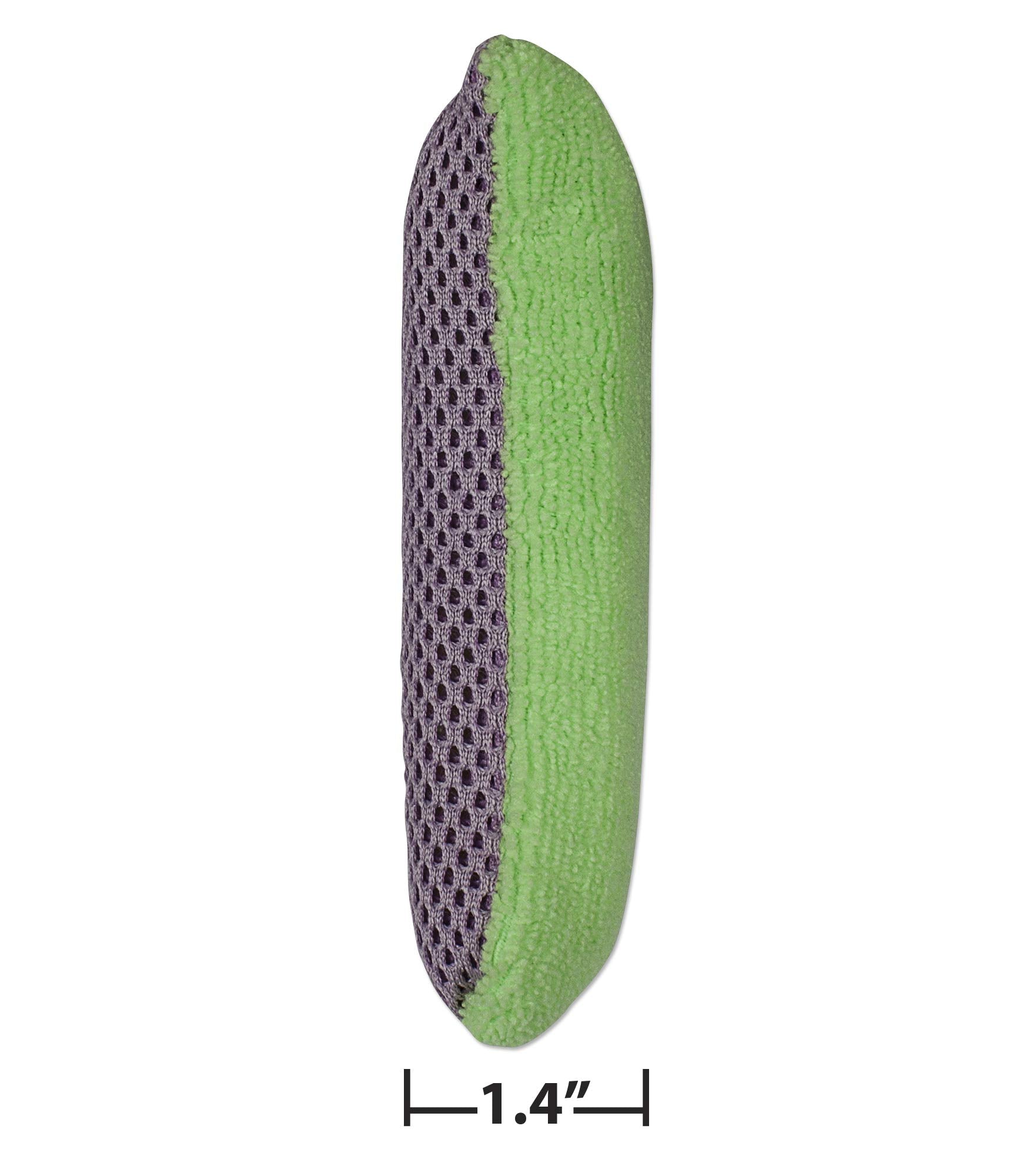 CleanAide Double-Sided Microfiber Sponge 2-in-1 Scrubber for Kitchen and Bathroom, Reusable Non-Scratch Dishwashing, Heavy-Duty Scouring, Absorbent