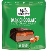 Little Secrets Dark Chocolate Caramel Nougat Bars | 5 Snack Bars | Made in Europe | Nothing Artificial & No Sugar Alcohols | Sustainable Cocoa | 3.9
