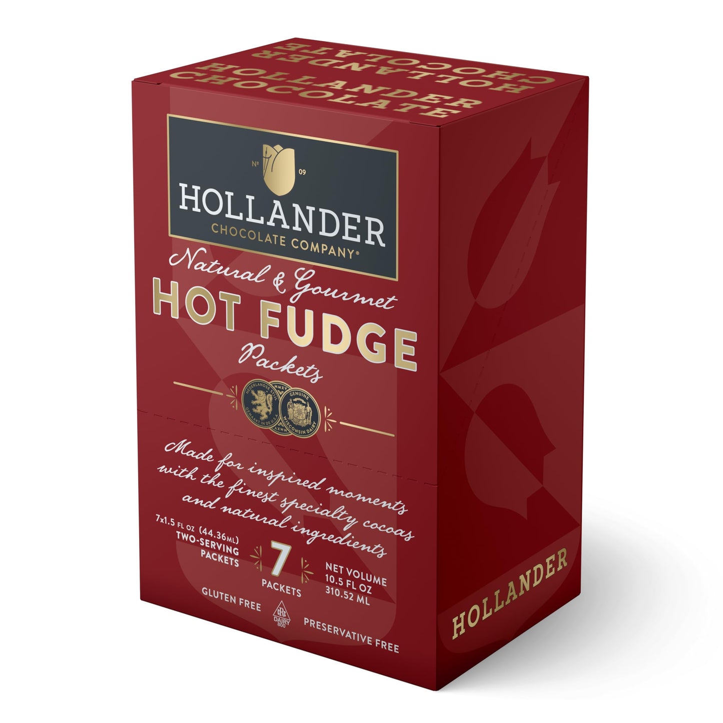 Hollander HOT FUDGE Sauce - 1.5 fl. oz. Two-Serving Packets | For Dessert, Gifts, Travel, Snacks | Chef Made Recipe with Authentic Ingredients |