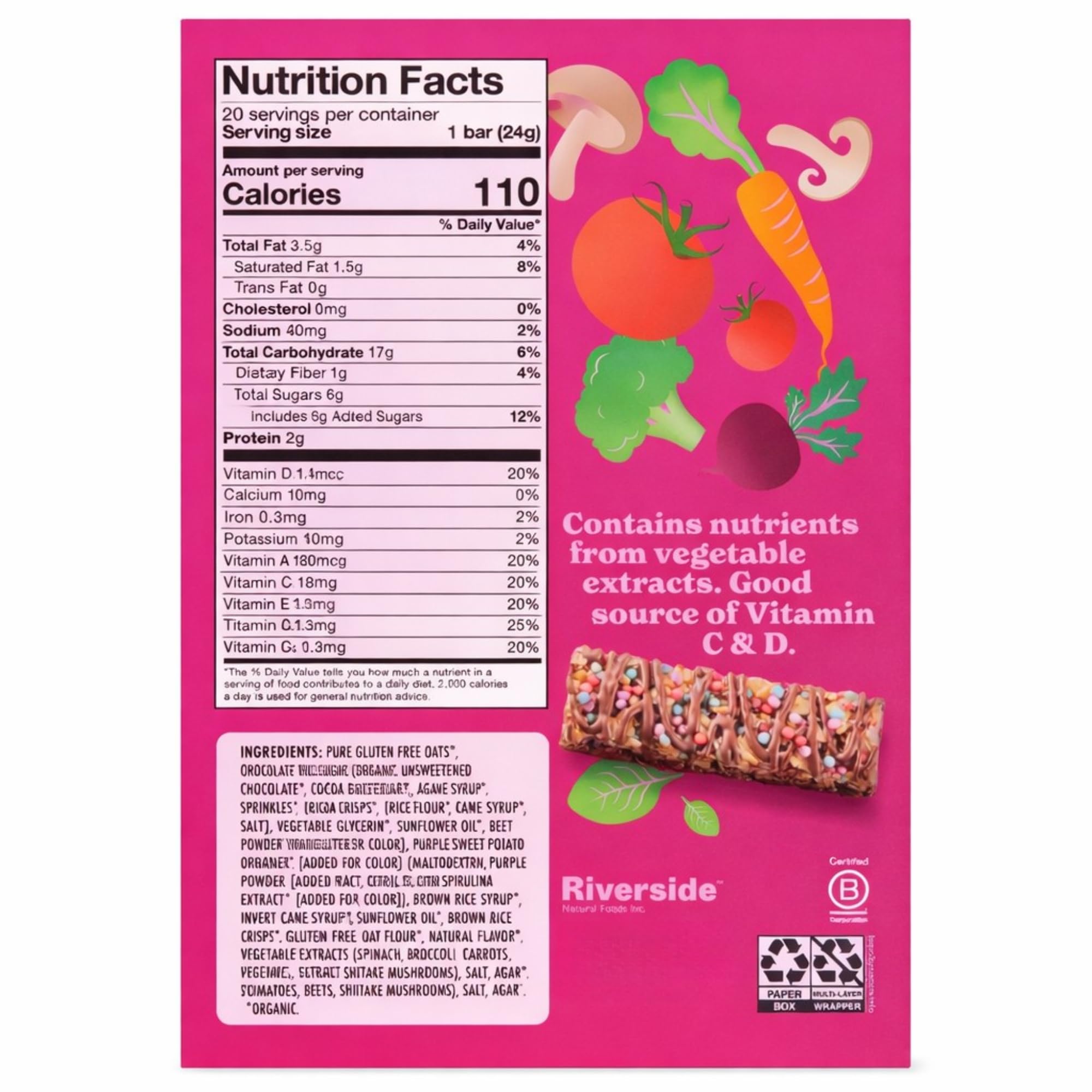 Made_Goods Birthday Cake Drizzled Bars (20 Count) | Chocolate Drizzled, Birthday Cake Flavor | Gluten Free | Nut Free | Organic Snacks, 0.85 oz Each |