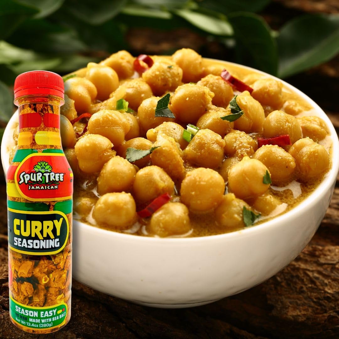 Spur Tree Jamaican Curry Seasoning 13.4 Oz - Experience Authentic Jamaican Taste - All-Natural And Fresh Ingredients - Curry Seasoning Jamaican (13.4