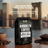 BROOKLYN COFFEE Whole Bean, Classic Medium Roast (5lb) Balanced, Smooth, Mellow - Fresh Bulk Coffee Beans Roasted Weekly in NYC
