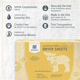 Grab Green Newborn Baby Dryer Sheets - Natural Scent Booster and Fabric Softener to Reduce Wrinkles and Static (Calming Chamomile Scent, 120 Sheets