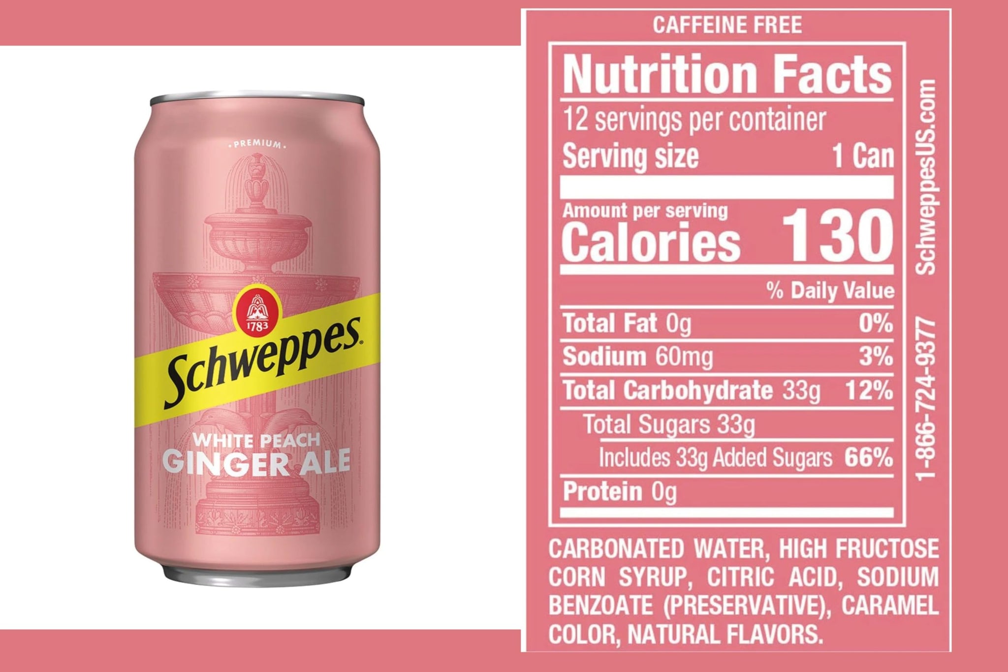 Schweppes White Peach Ginger Ale - Refreshing, Crisp, Delicious - 12, 12oz Cans