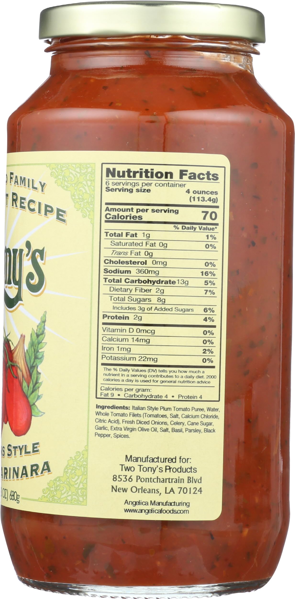 Ii Tonys, Sauce Marinara, 24 Ounce