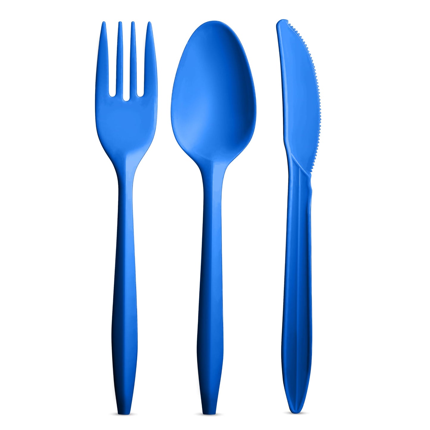 1000 Count Blue Silverware Set, 334 Plastic Forks, 333 Spoons, 333 Knives, Medium Weight BPA Free Disposable Cutlery Set, Bulk Combo Pack Flatware Set