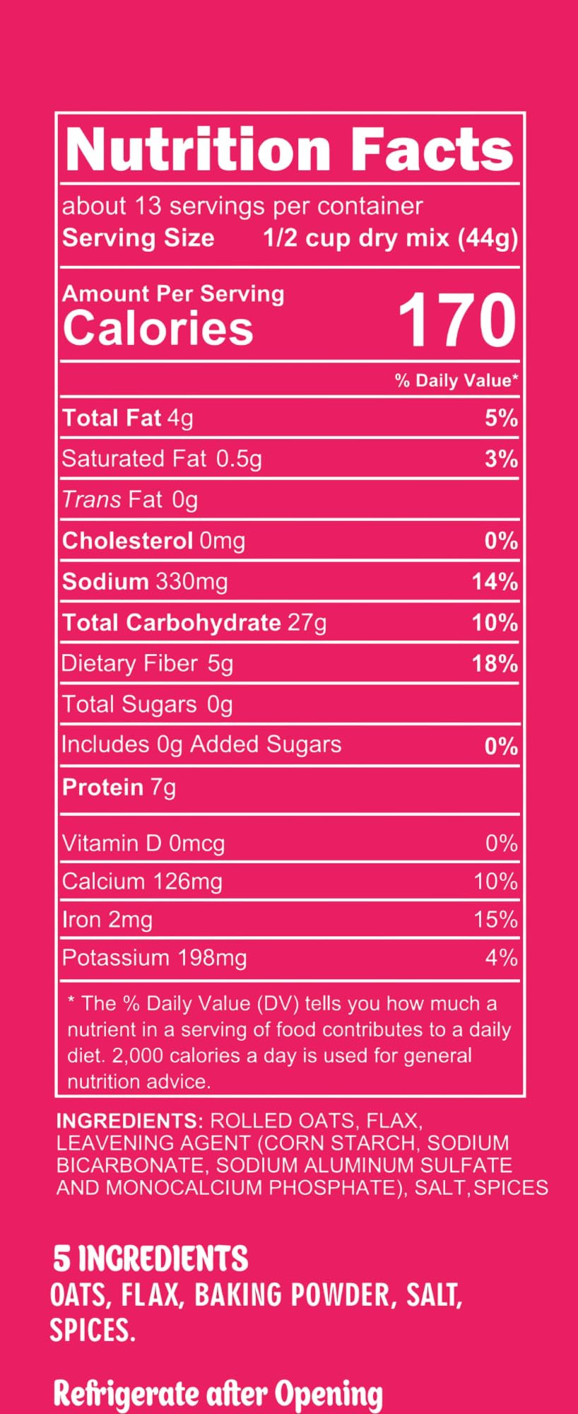 Organic Oat Protein Waffle Mix Naturally Gluten Free 5 Real Food Ingredients No BS Artificial Anything No Gluten, Sugar, Dairy, Eggs, Animal Products Just Add Water or Milk of Choice 19 oz (Pack of 1)