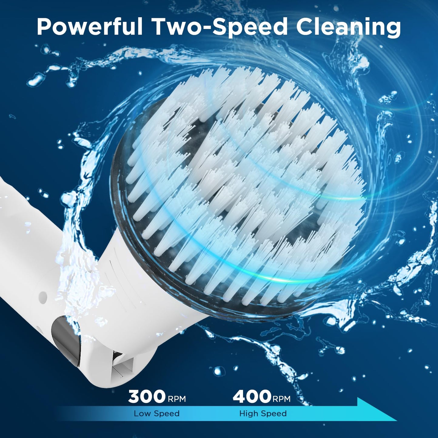 Electric Spin Scrubber, Bathroom Cleaner, Power Shower Cleaning Brush with Extendable Handle & 4 Brush Heads, Shower Scrubber for Bathtub Tile Grout