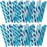 Fun Express Blue Candy Canes Bulk - 80 Individually Wrapped Blueberry Hard Candy Sticks for Weddings, Bridal and Bachelorette Parties, Baby Shower |