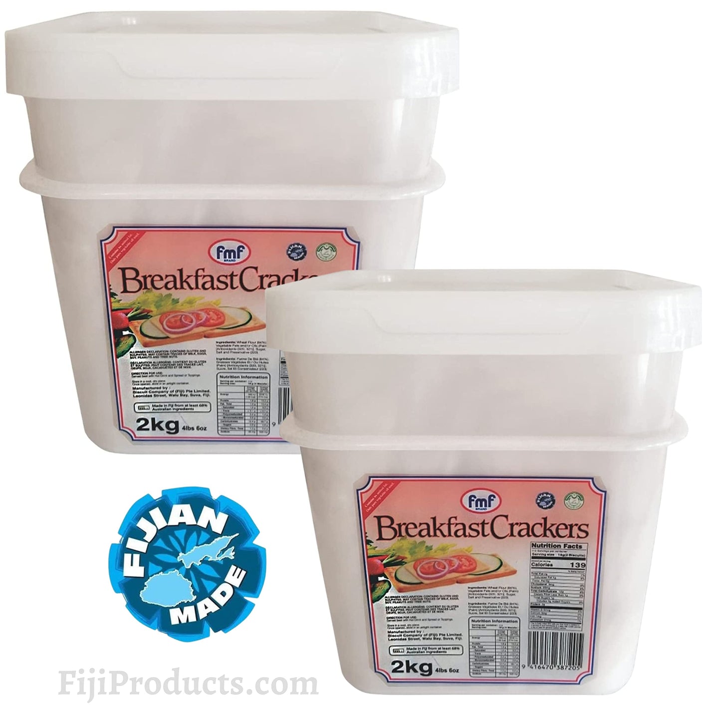 FIJI fmf - Breakfast Crackers (Pack Of 2 x 2 kg/Deal) Simply...Delicious! FijiProducts.com