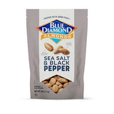 Blue Diamond Almonds, Premium Sea Salt and Black Pepper Flavored Snack Nuts Perfect Mix for Lunches or On-The-Go for Healthy Snacking, 8 Ounce (Pack
